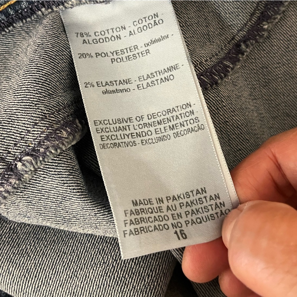 Levi's Denizen Modern Pull-On Crop Medium Dark Wash Jeans. Size Women's 16 - Picture 14 of 14